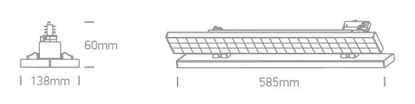 65168T - LED Linear adjustable track light, high lumen output ideal for shops and showrooms.