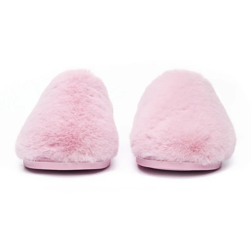 Ariana - Luxury Faux Fur Mule Slipper - Pink