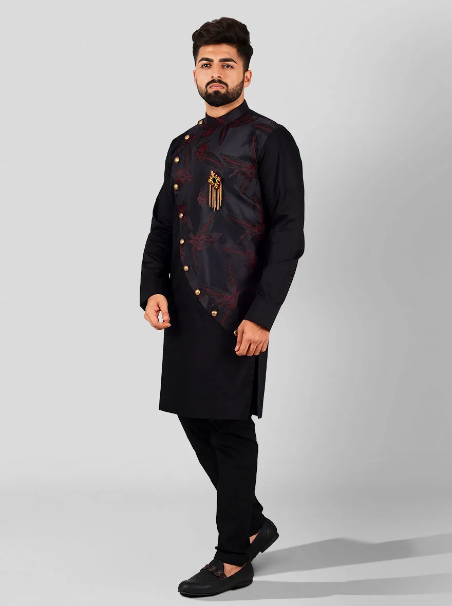 Black & Maroon Kurta