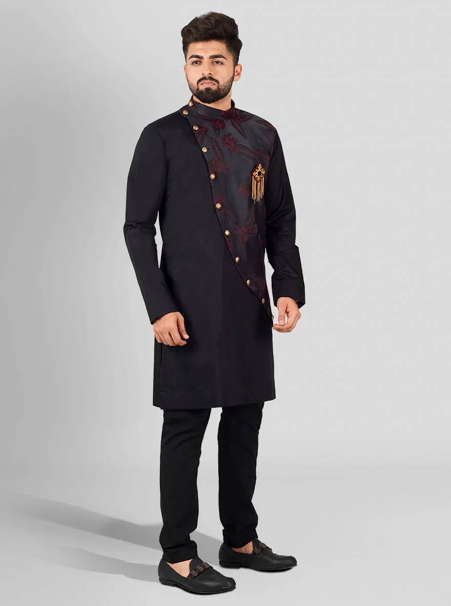 Black & Maroon Kurta