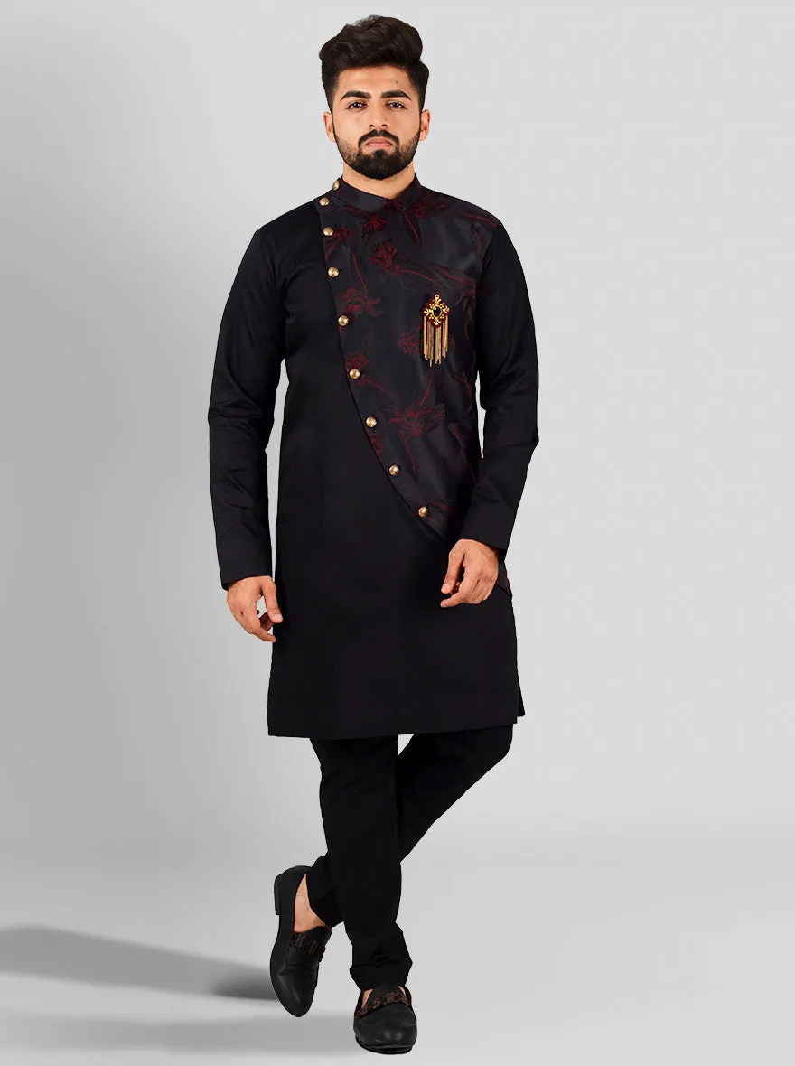 Black & Maroon Kurta