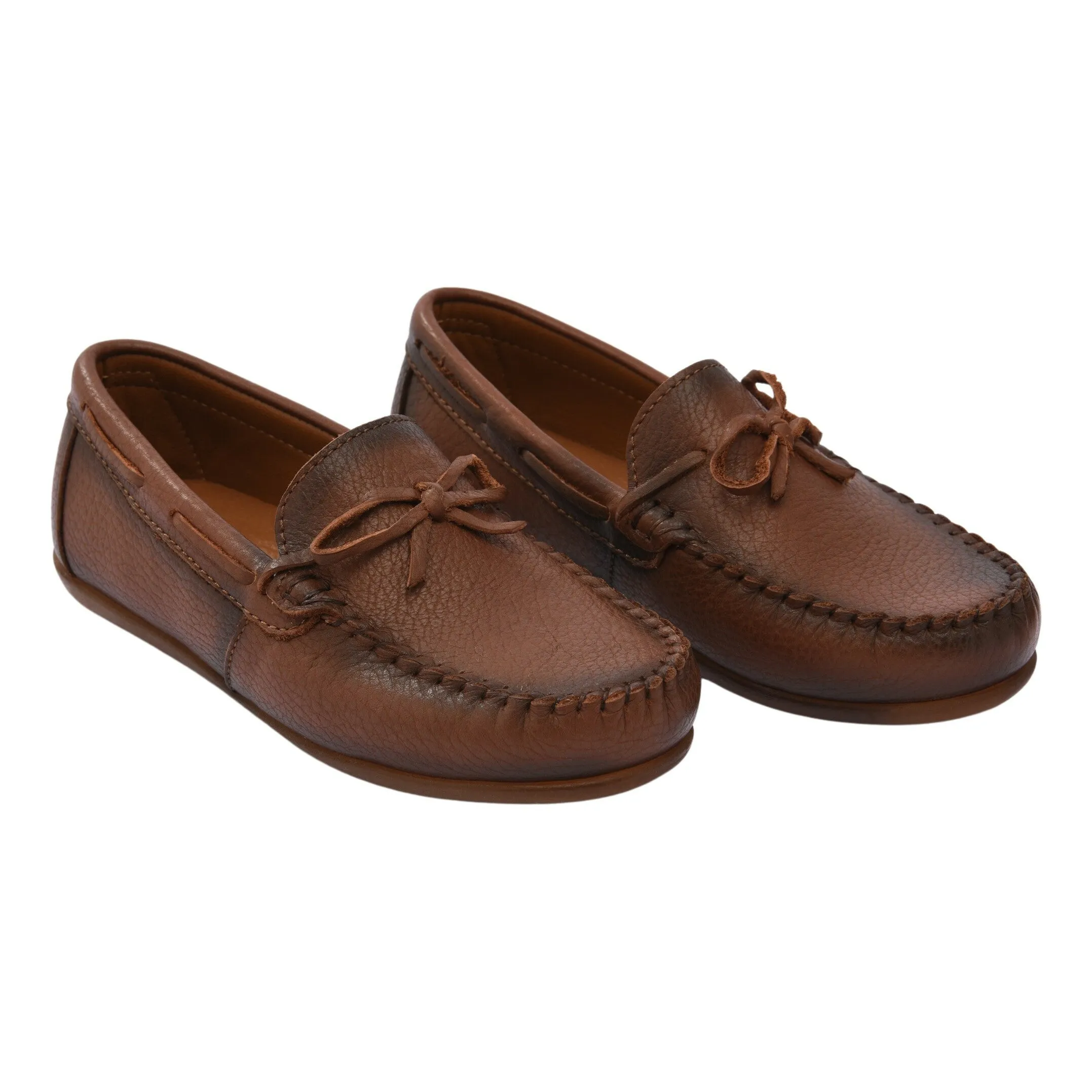 Brown Leather Moccasin Loafers