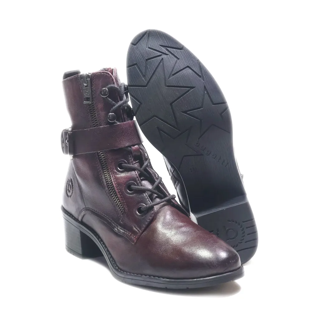 Bugatti Ankle Boots Leather Maroon Colour For Women