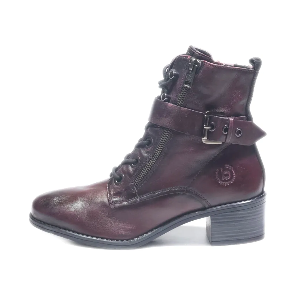 Bugatti Ankle Boots Leather Maroon Colour For Women