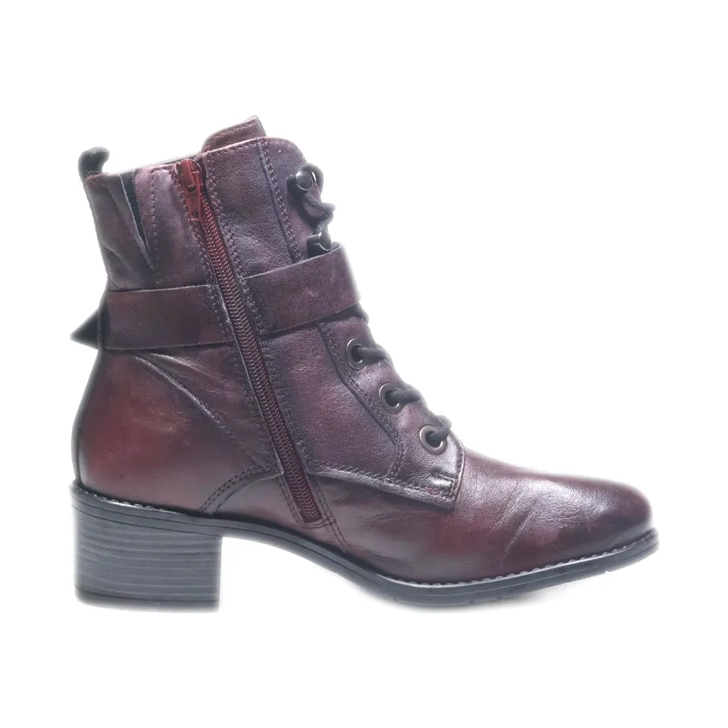 Bugatti Ankle Boots Leather Maroon Colour For Women