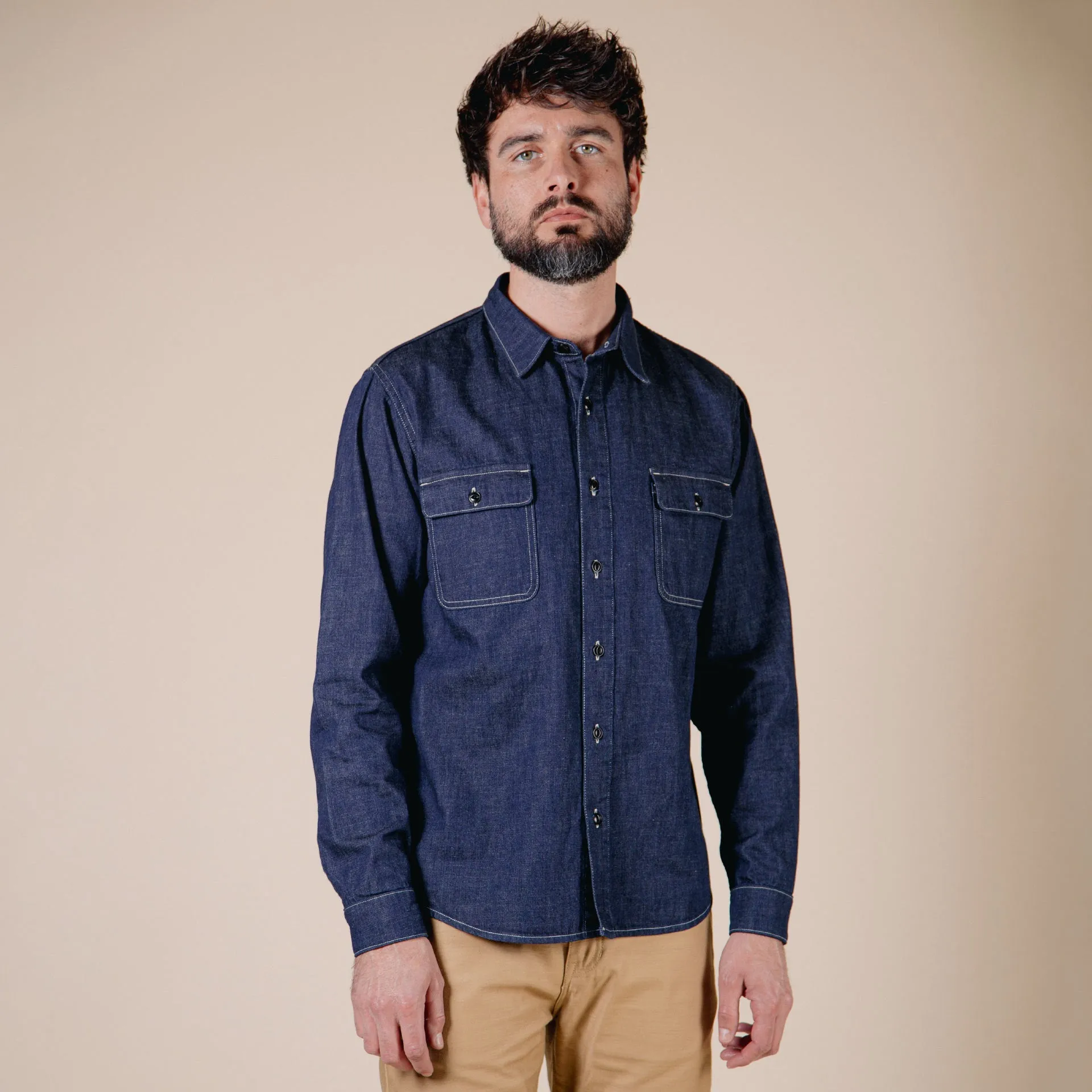 BWS-01 WORK SHIRT 8 oz. tinted denim [C/O]