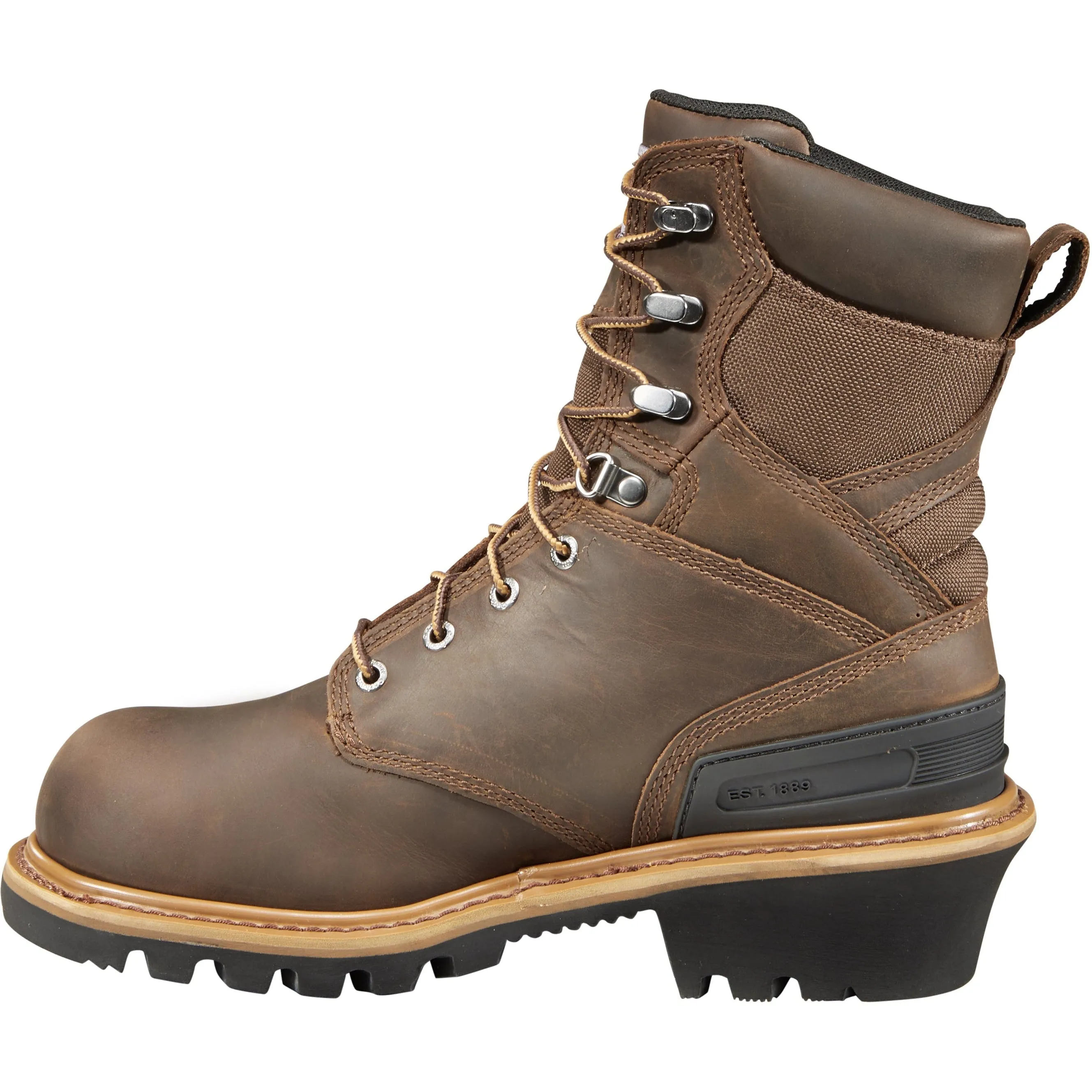 Carhartt Men's 8" Comp Toe WP Logger Work Boots - Brown - CML8360