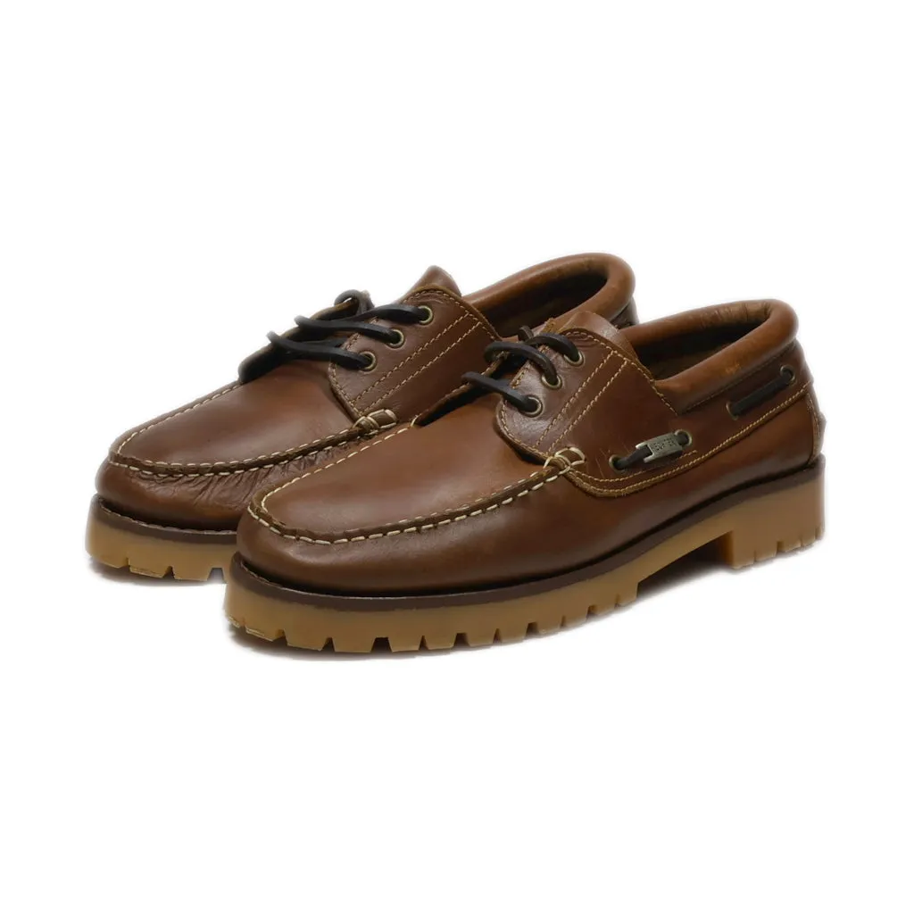 Daniel Hechter Paris Boat Shoes Leather Brown Colour For Men