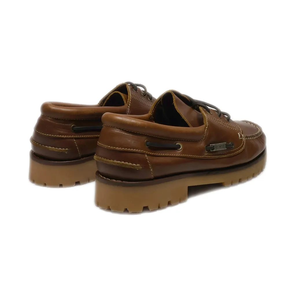 Daniel Hechter Paris Boat Shoes Leather Brown Colour For Men