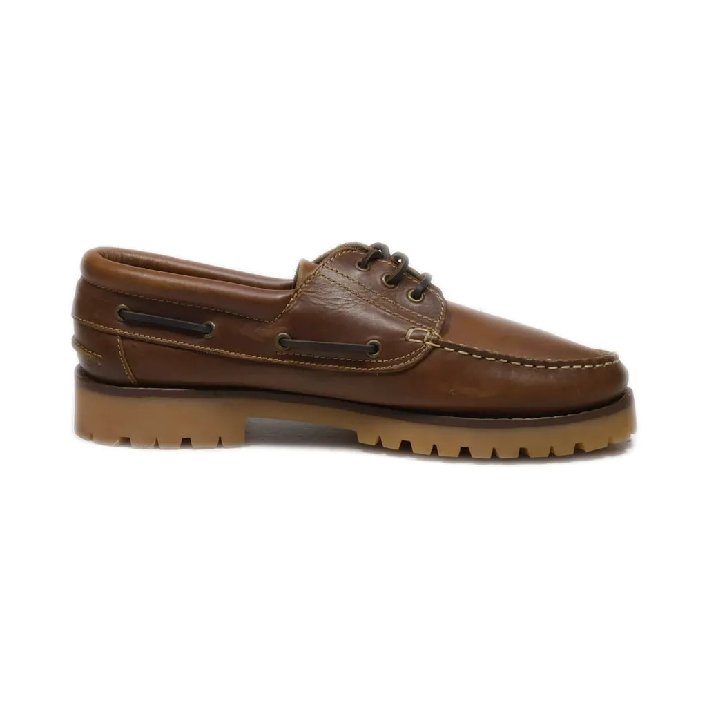 Daniel Hechter Paris Boat Shoes Leather Brown Colour For Men