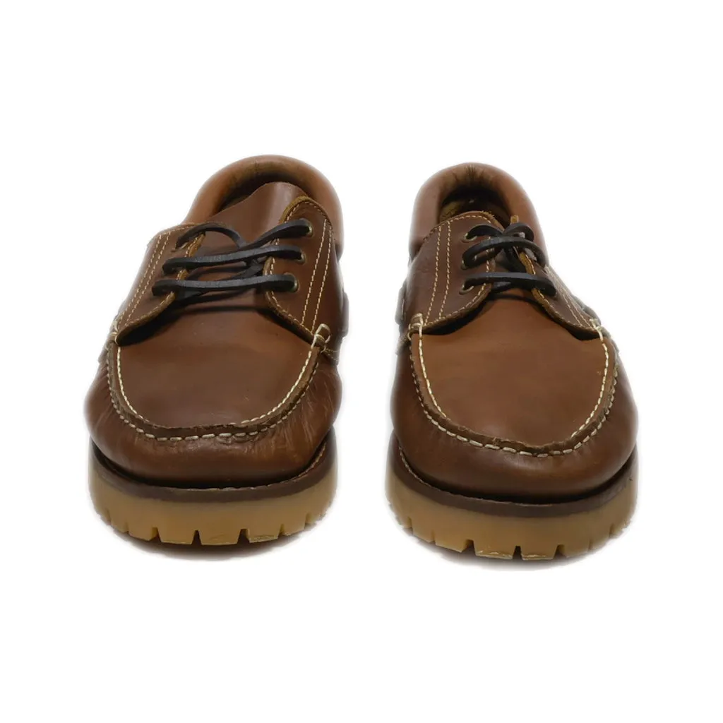 Daniel Hechter Paris Boat Shoes Leather Brown Colour For Men