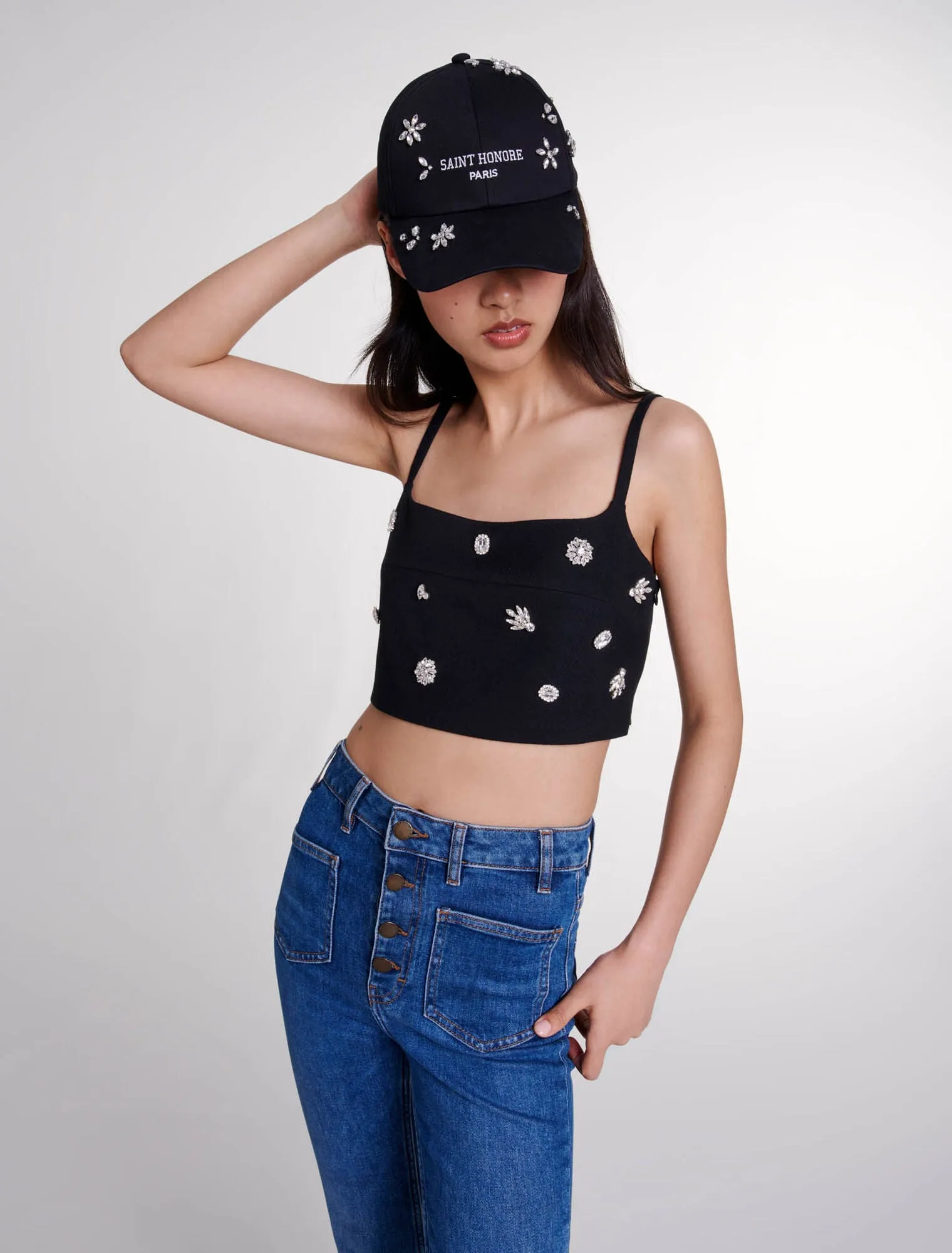 Diamanté crop top