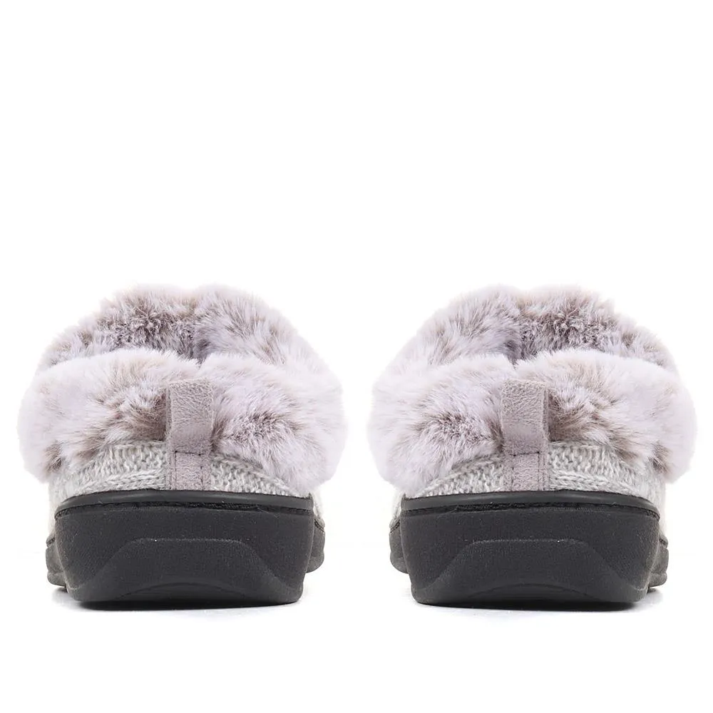 Faux-Fur Wide-Fit Slippers - QING36019 / 322 513