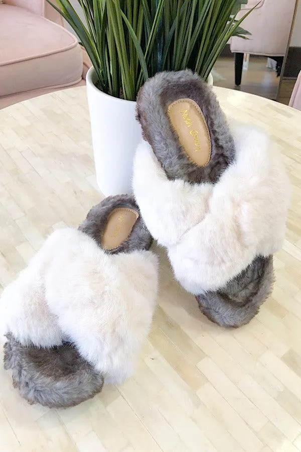 Feeling Cozy White Slippers