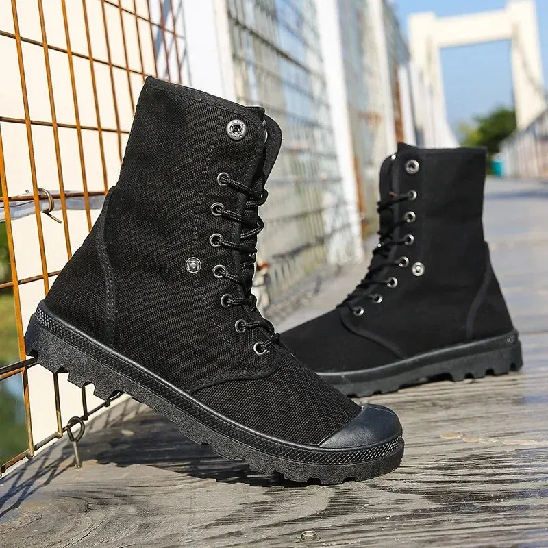 Funki Buys | Boots | Men's Canvas High Top Combat Boots