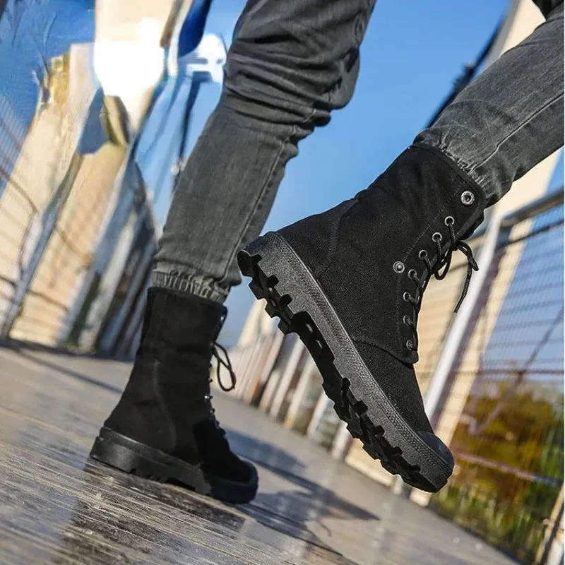 Funki Buys | Boots | Men's Canvas High Top Combat Boots