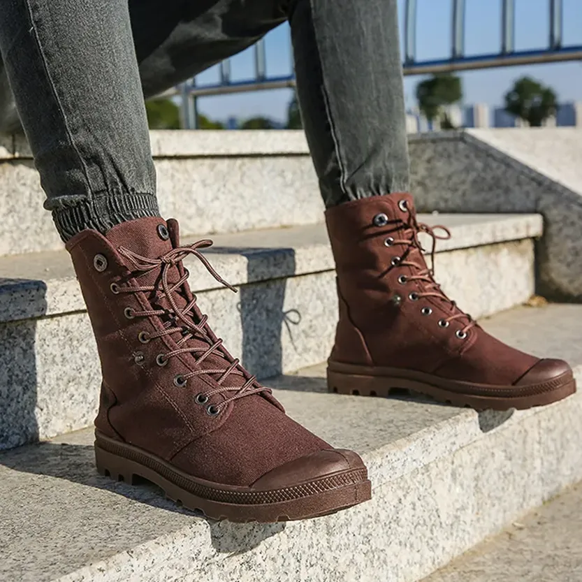 Funki Buys | Boots | Men's Canvas High Top Combat Boots