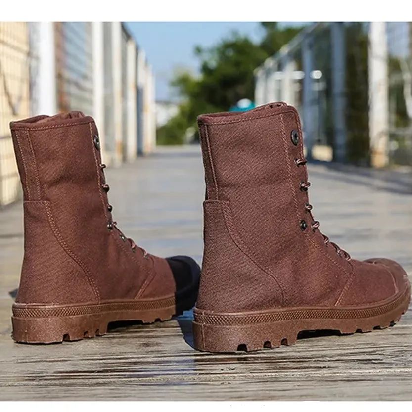 Funki Buys | Boots | Men's Canvas High Top Combat Boots