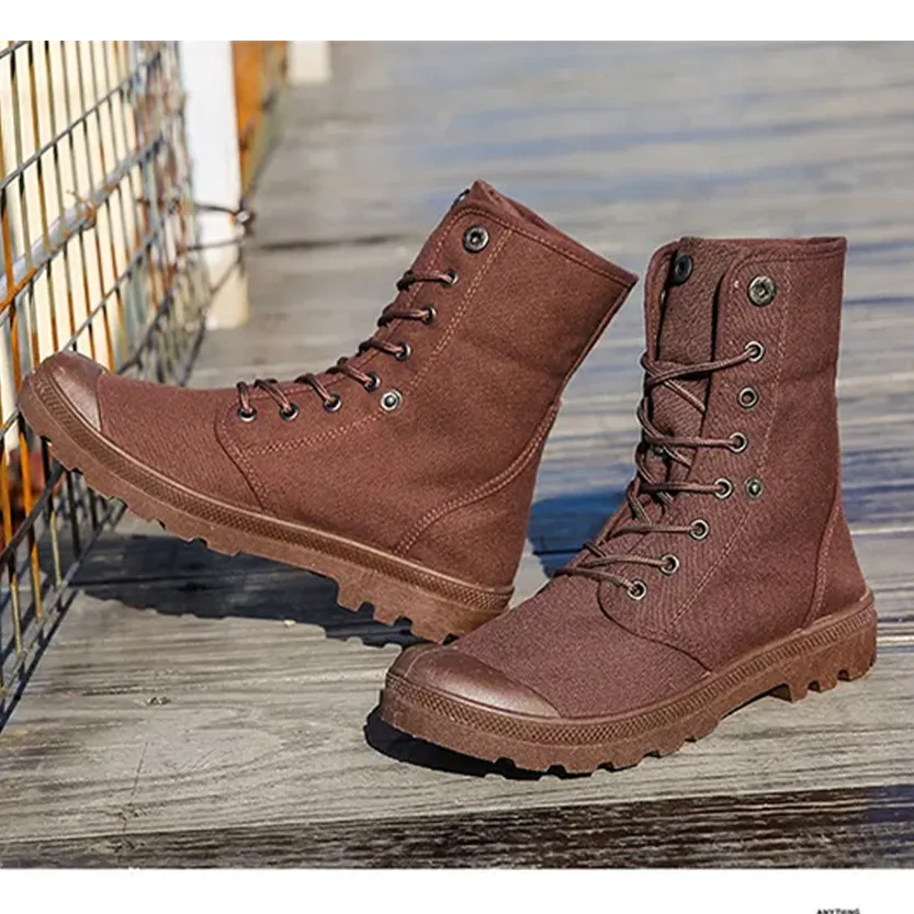 Funki Buys | Boots | Men's Canvas High Top Combat Boots