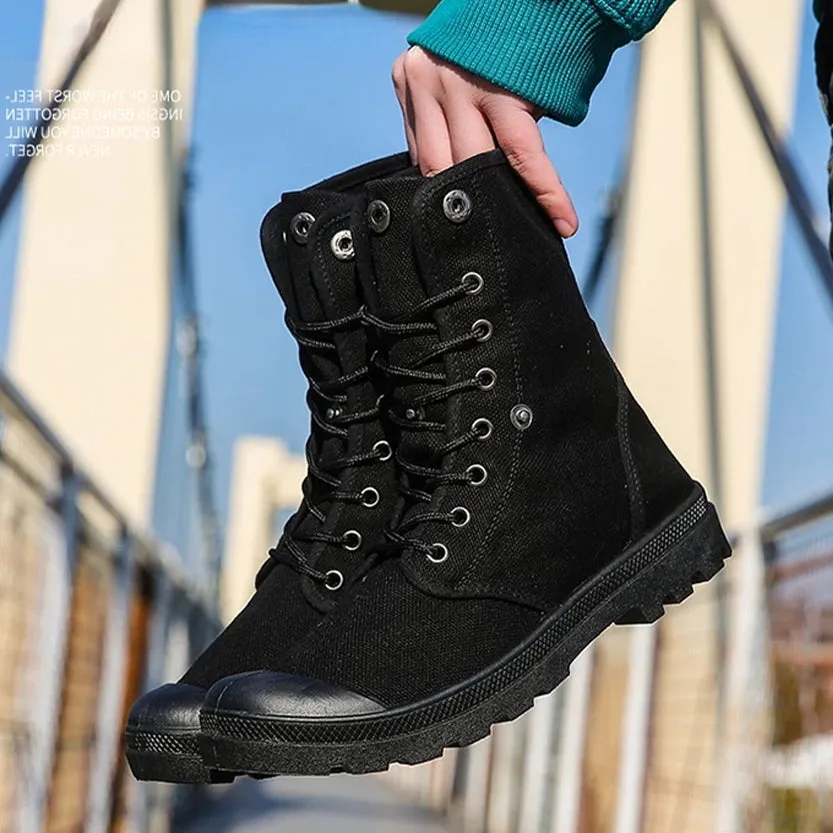 Funki Buys | Boots | Men's Canvas High Top Combat Boots