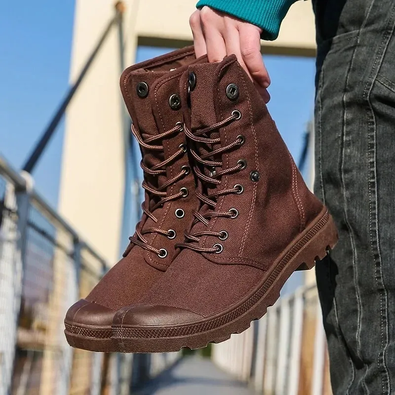 Funki Buys | Boots | Men's Canvas High Top Combat Boots