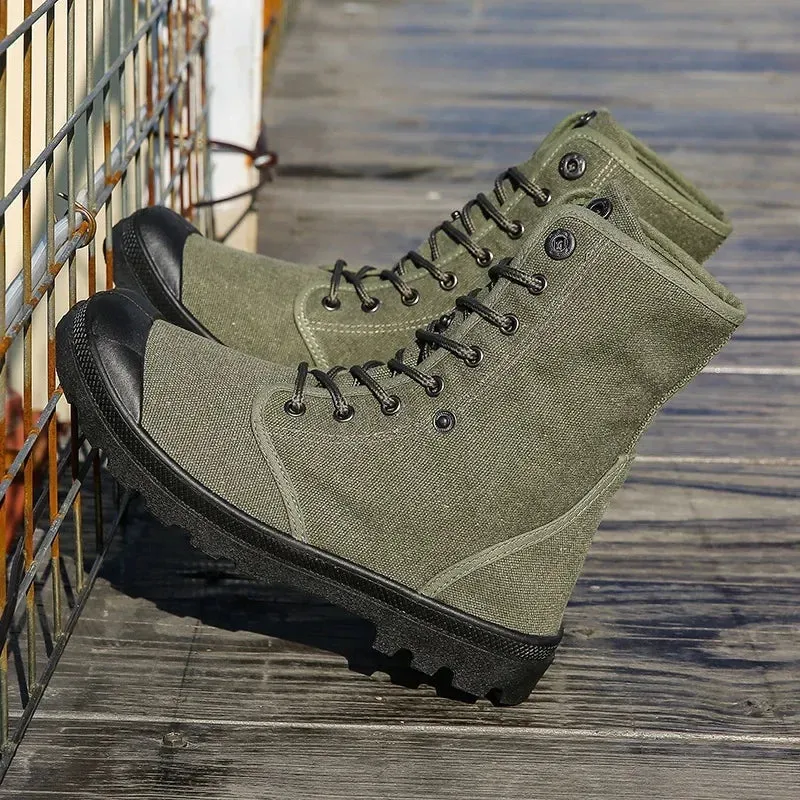 Funki Buys | Boots | Men's Canvas High Top Combat Boots