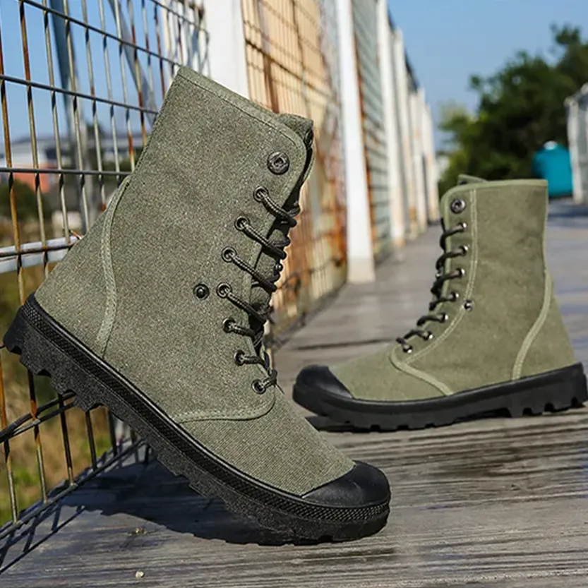 Funki Buys | Boots | Men's Canvas High Top Combat Boots