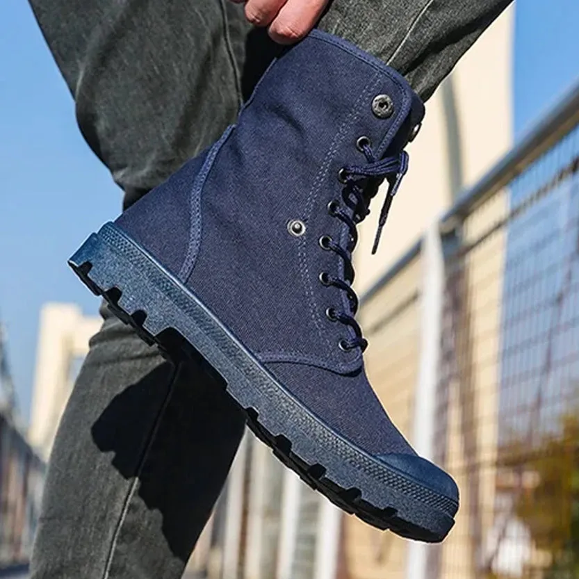 Funki Buys | Boots | Men's Canvas High Top Combat Boots