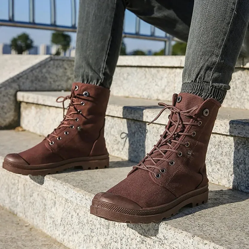 Funki Buys | Boots | Men's Canvas High Top Combat Boots