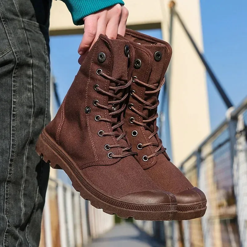 Funki Buys | Boots | Men's Canvas High Top Combat Boots