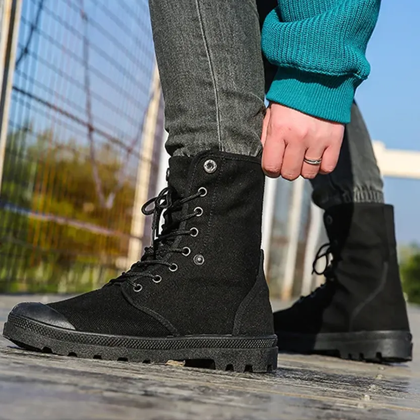 Funki Buys | Boots | Men's Canvas High Top Combat Boots