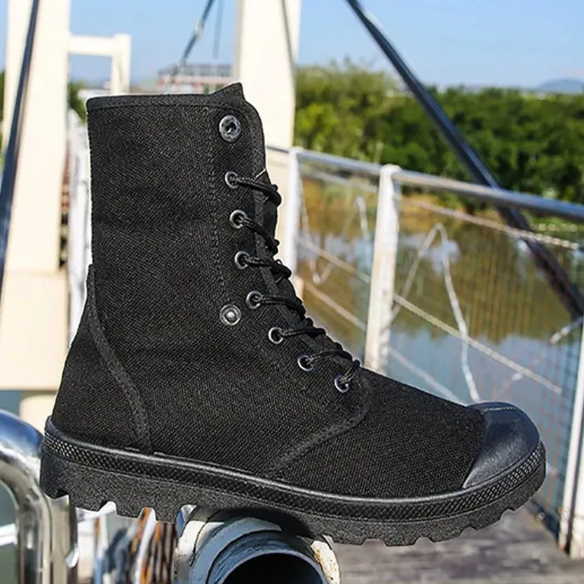 Funki Buys | Boots | Men's Canvas High Top Combat Boots