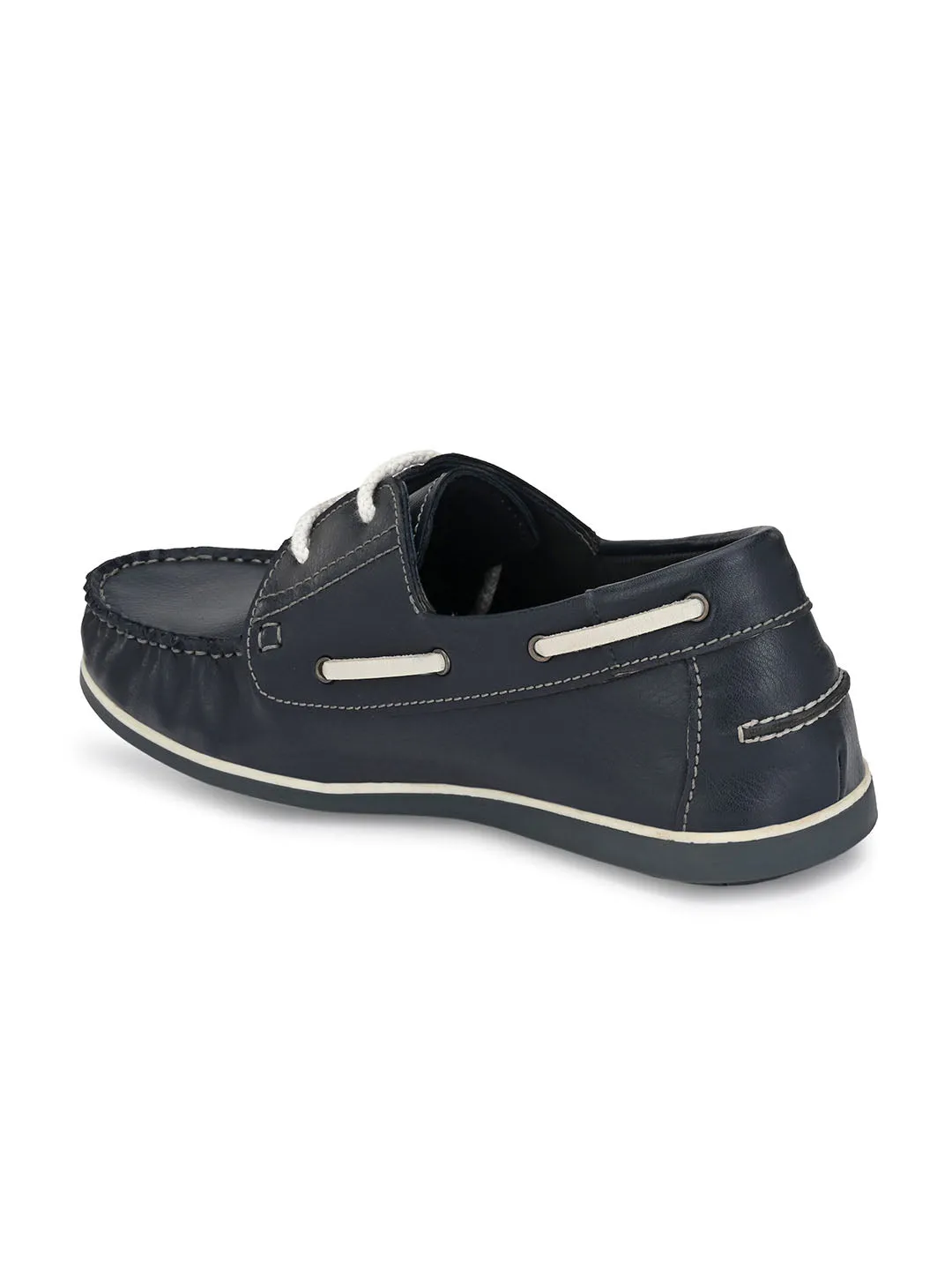 Hitz Men's Blue Synthetic Slip-On Casual Boat Shoes