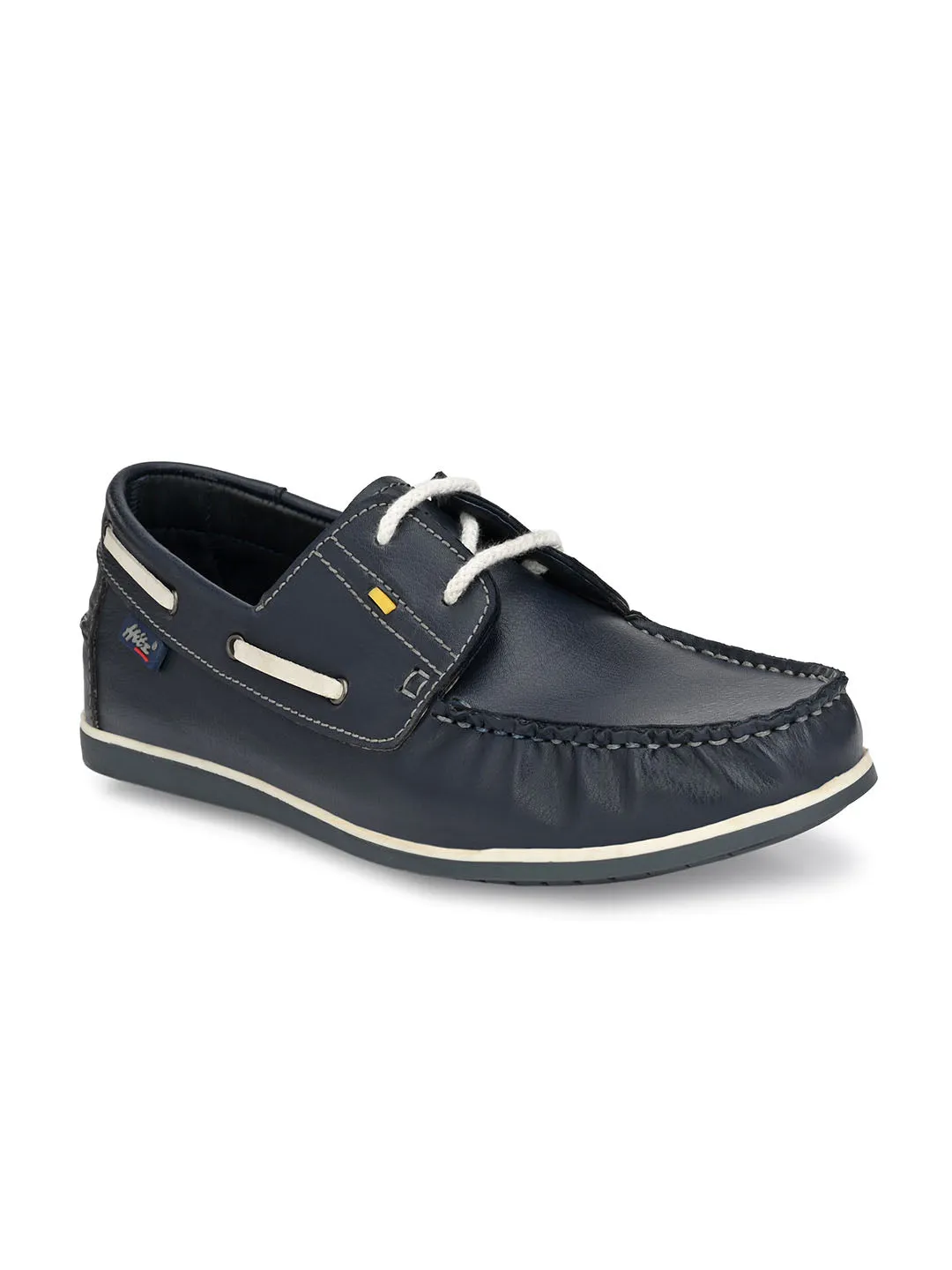 Hitz Men's Blue Synthetic Slip-On Casual Boat Shoes