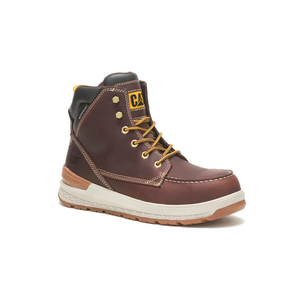 Impact Composite-Toe Waterproof Work Boot Red Brown