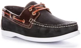 Justinreess England Bay In Navy Brown For Men