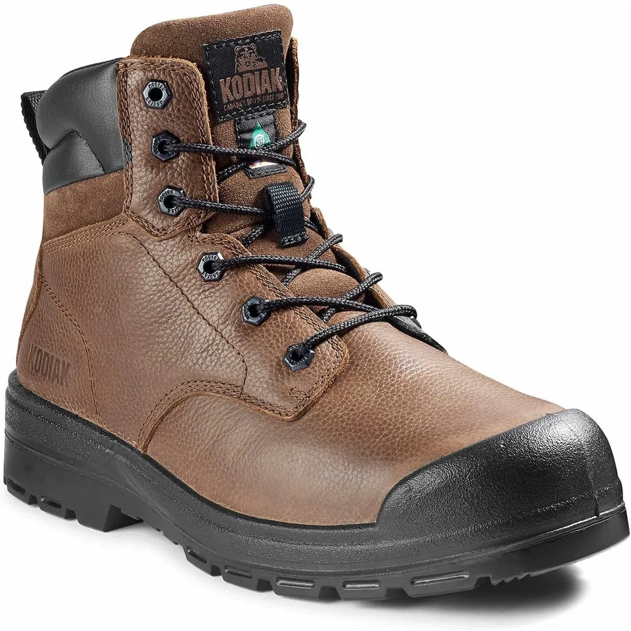 Kodiak Men's Greb 6" Steel Toe Slip Resist Safety Work Boot -Brown- 4TH4BN