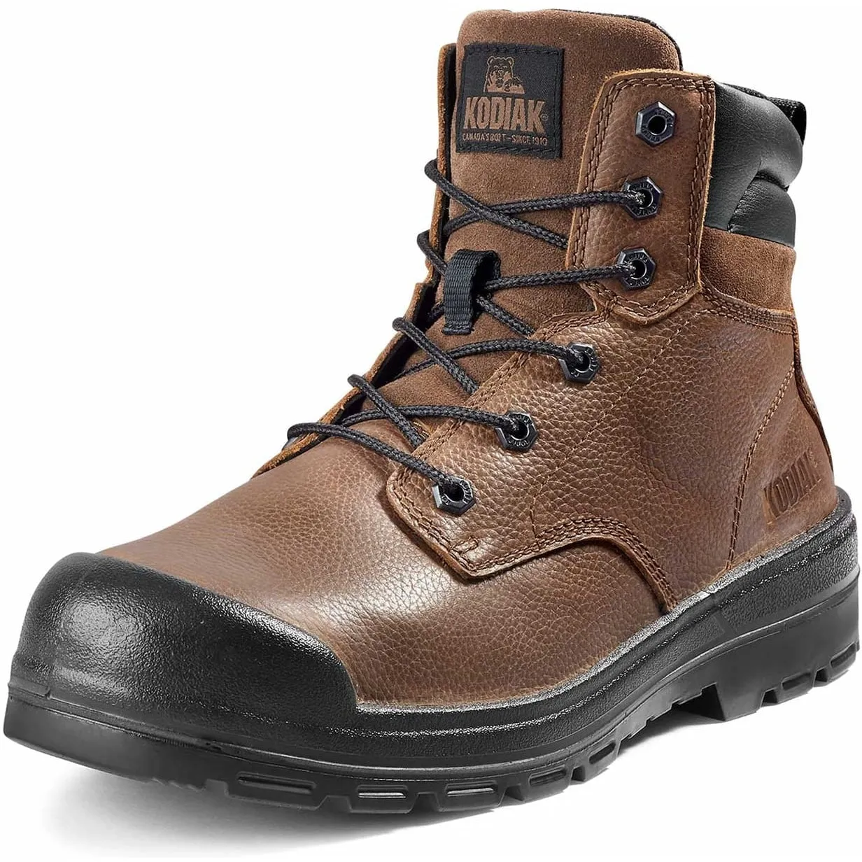 Kodiak Men's Greb 6" Steel Toe Slip Resist Safety Work Boot -Brown- 4TH4BN