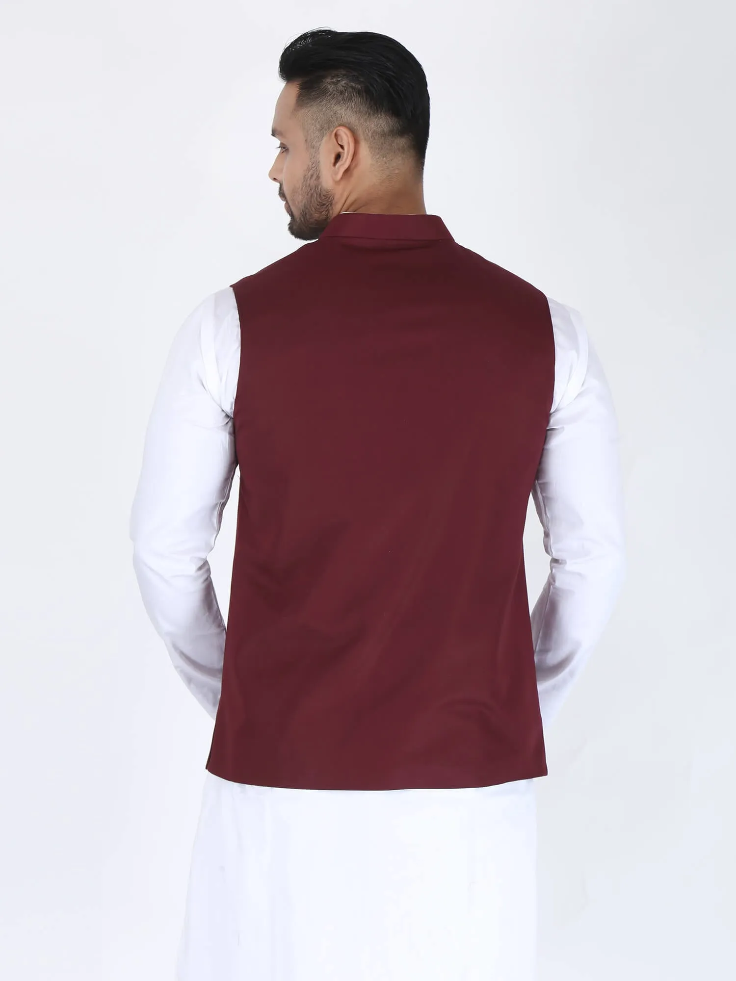 Maroon Solid Classic Modi Jacket