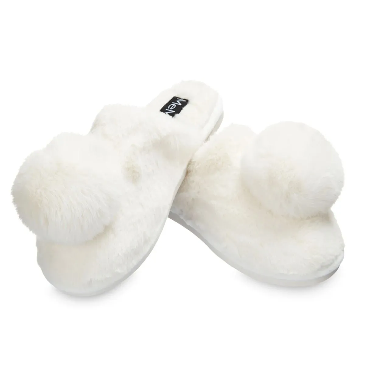 MeMoi Gloria Plush Slippers in Ivory MZP07112