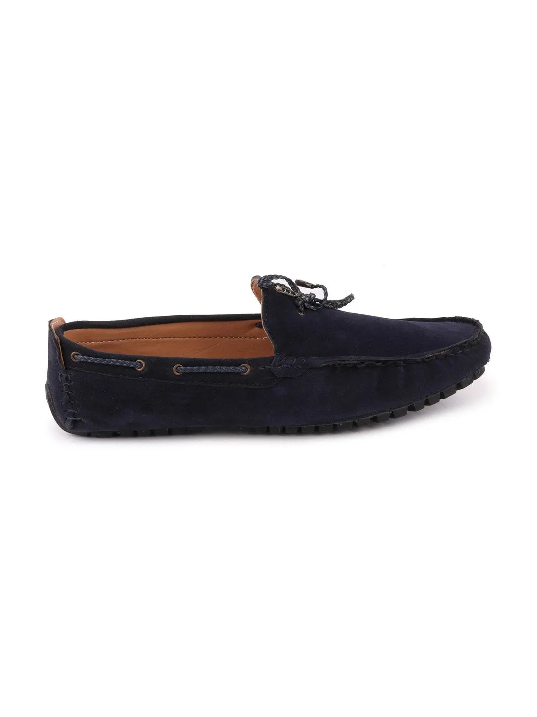 Men Blue Casual Suede Slip-On Loafers