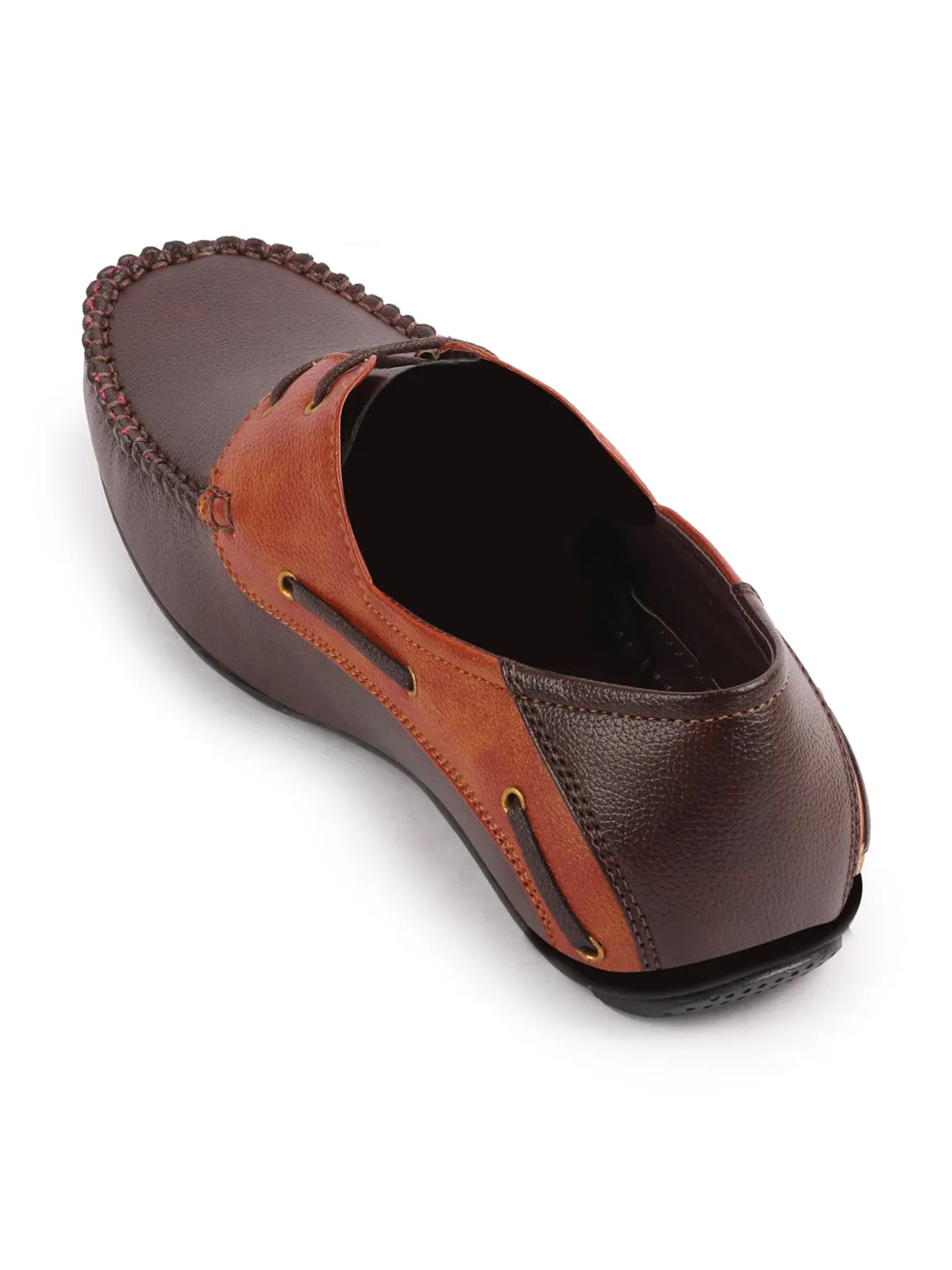 Men Brown Casual Slip-On Boat Shoes