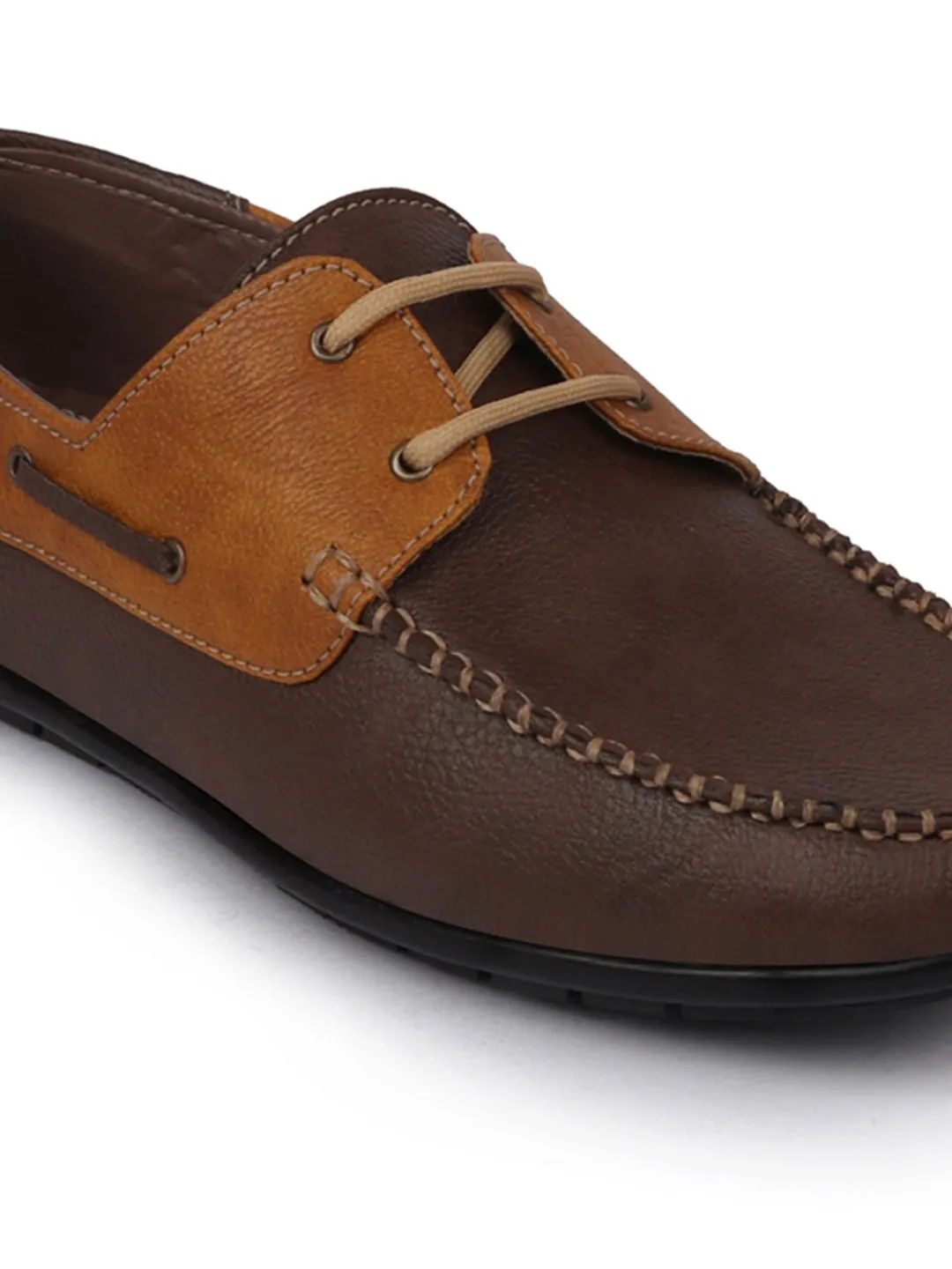 Men Brown Lace Up Boat Shoes