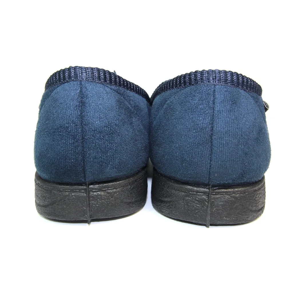 Mens Bedroom Slippers Navy Eden Goodyear Size 7 to 11