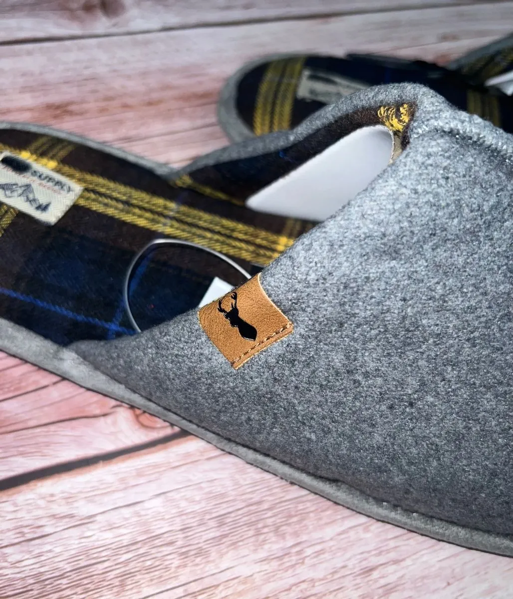 Men's Grey Mule Slippers