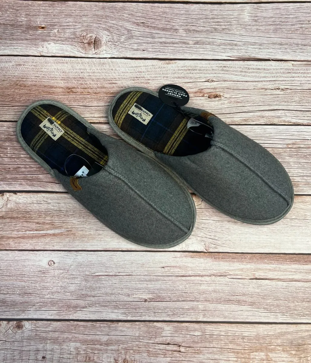 Men's Grey Mule Slippers