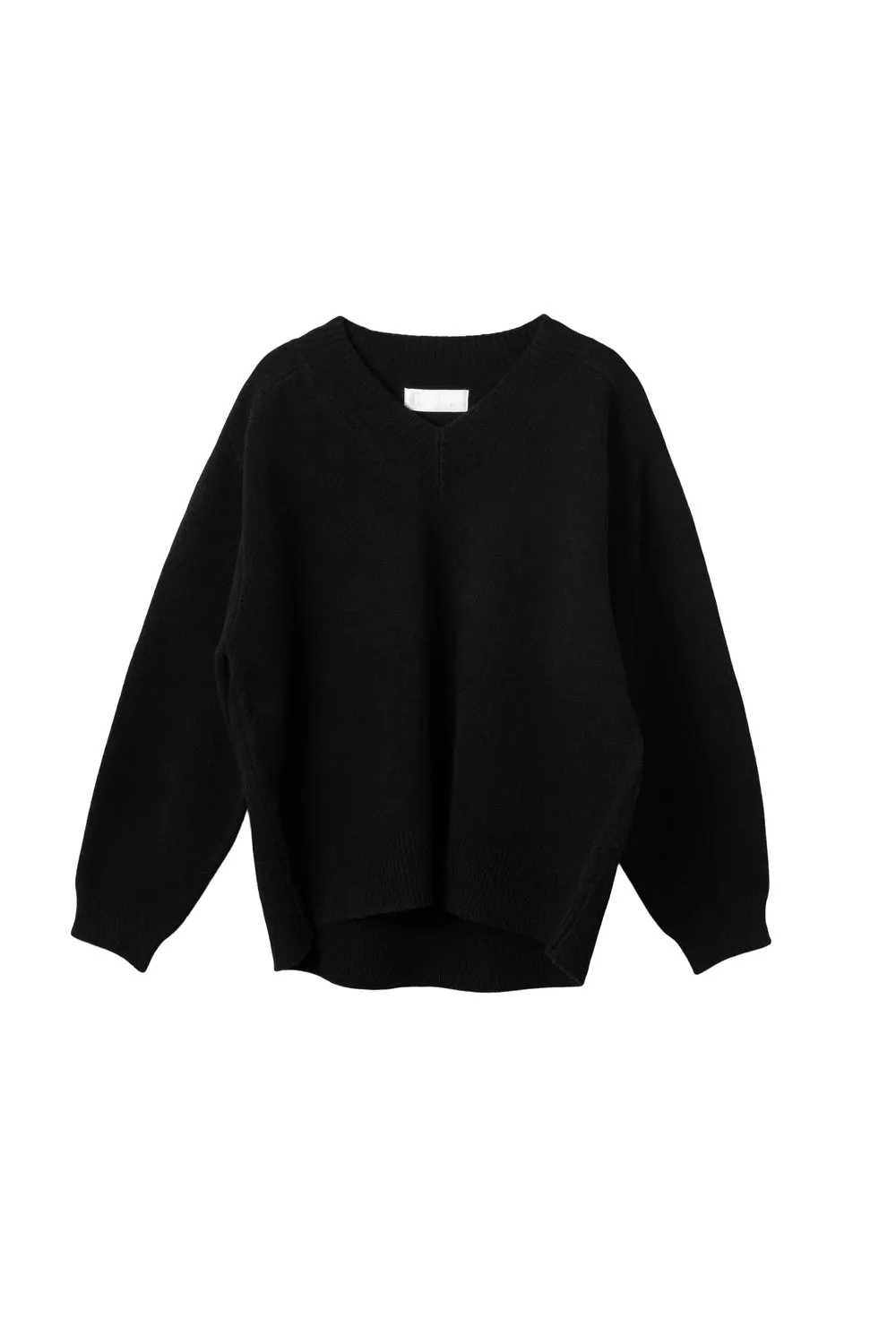 Nautical V-Neck Sweater - Jet Black