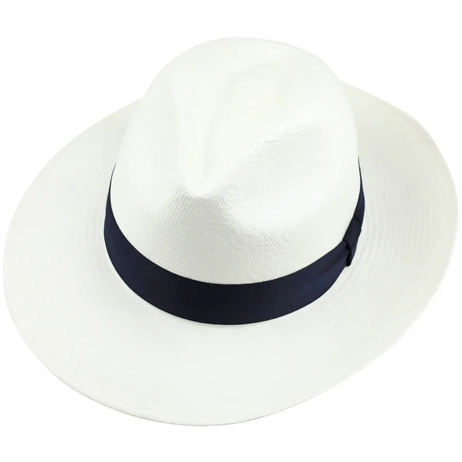 Panama Hat - Ivory / Navy Ribbon - Llano