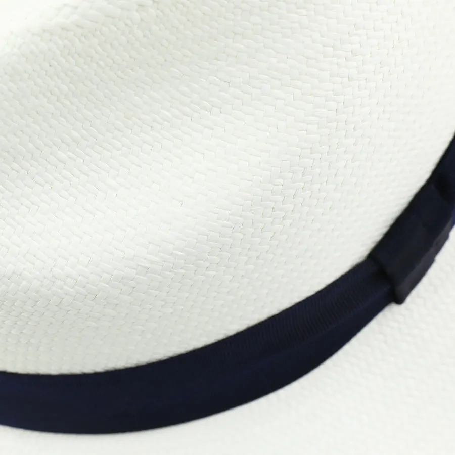 Panama Hat - Ivory / Navy Ribbon - Llano