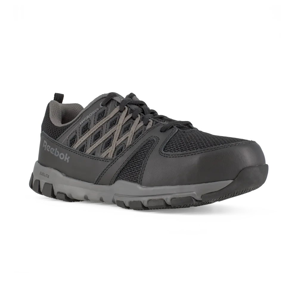 Reebok RB416 Women's Steel Toe Athletic Oxford - Black-Grey